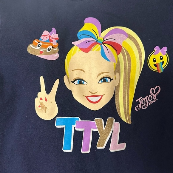 JoJo Siwa Two Pack: hoodie sweatshirt and long peek a boo sleeve tee, size M - Picture 2 of 10